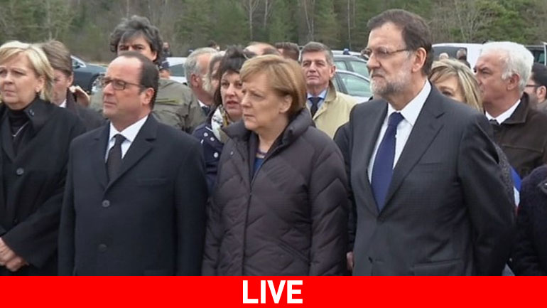 LIVE: Μέρκελ-Ολάντ-Ραχόι στον τόπο της συντριβής